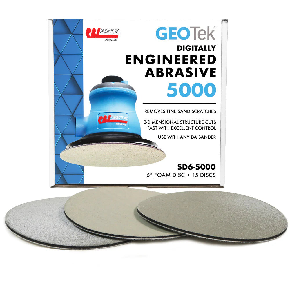 6IN FOAM SANDING DISC W/ DIGITALLY PHOTOGRAPHED ABRASIVE 5000 GRIT
