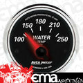Autometer Designer Black II 52mm 250 Deg F Water Temp Gauge
