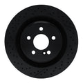 R1 05-11 Mercedes-Benz CLK63 AMG Rear Drilled & Slotted Black Brake Rotor