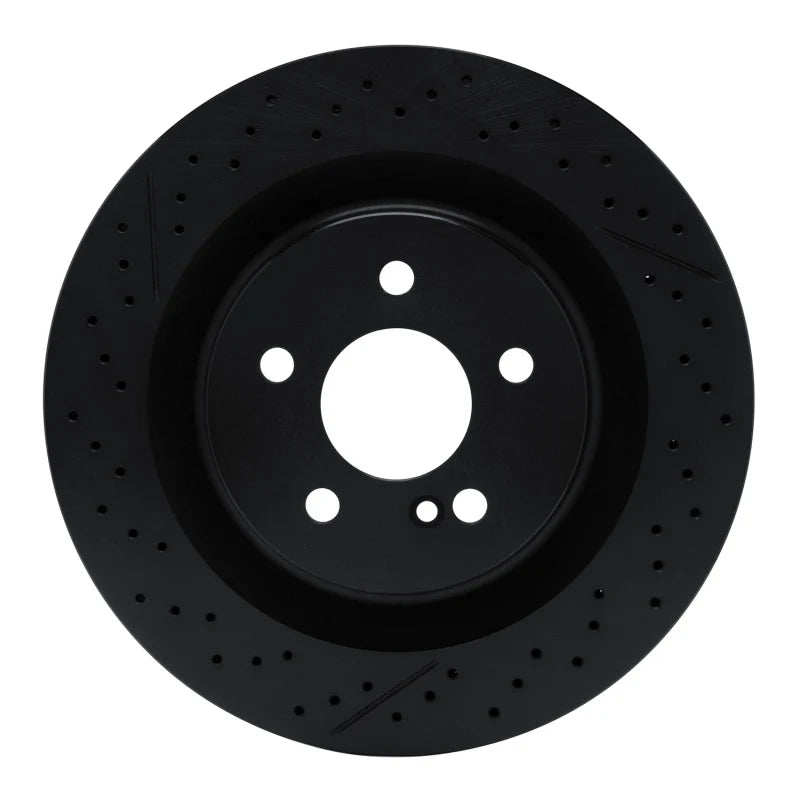 R1 05-11 Mercedes-Benz CLK63 AMG Rear Drilled & Slotted Black Brake Rotor
