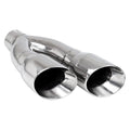 4.00IN DUAL DOUBLE WALL SIDE WAY ANGLE SS EXHAUST TIP 3.00IN ID / 4INX8.25IN OD