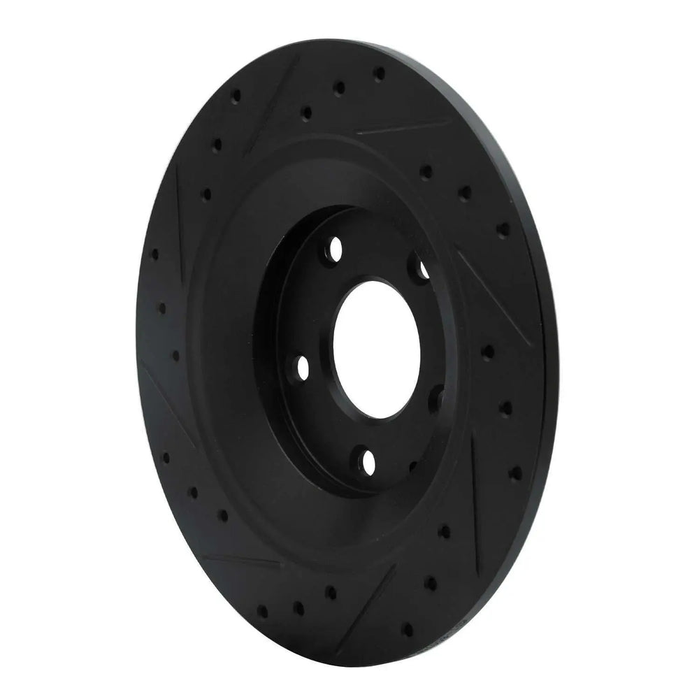 R1 13-18 Mazda Cx-5 Rear Right Drilled & Slotted Black Brake Rotor