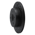 R1 05-25 Infiniti EX37 Rear Left Drilled & Slotted Black Brake Rotor