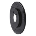 R1 05-14 Ford Mustang Rear Right Drilled & Slotted Black Brake Rotor