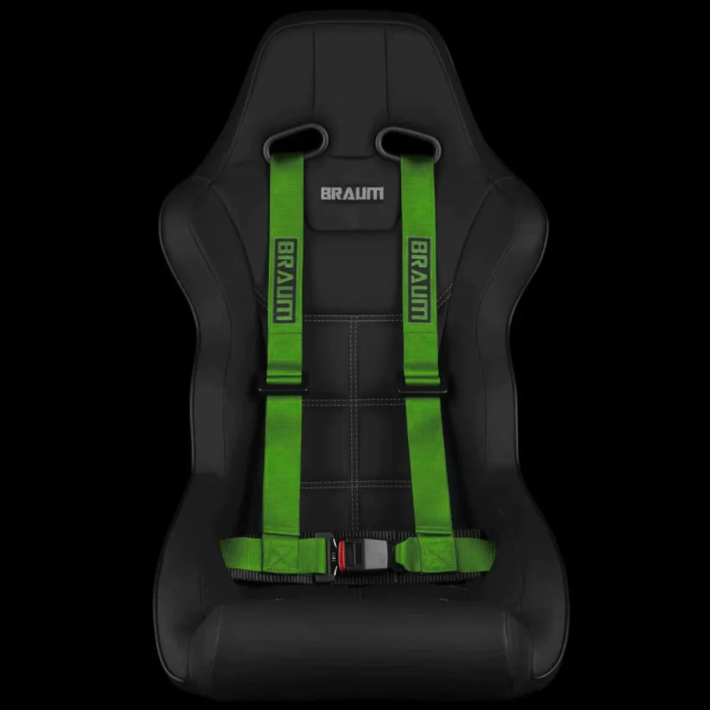 Braum 4 Point 2 Racing Harness - Green - BRH-GNP4