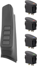 Switch Pod Kit, A-Pillar, 4 Switches, Black, LHD; 11-18 Wrangler JK