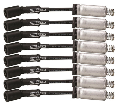 Moroso GM LS Ignition Wire Set - Ultra 40 - Unsleeved - Coil-On - 8in Wire - Black