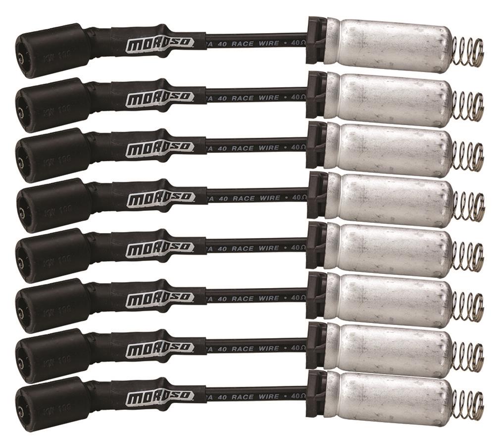 Moroso GM LS Ignition Wire Set - Ultra 40 - Unsleeved - Coil-On - 8in Wire - Black