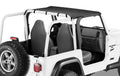 ~(5 lbs. 12X11X4)~ Header Bikini Top; Targa-style Black Diamond Jeep 07-09 Wrangler 2-Door; Targa (standard length); requires 51243-01 channel;