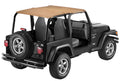 ~(5 lbs. 12X11X4)~ Header Bikini Top; Targa-style Black Diamond Jeep 07-09 Wrangler 2-Door; Targa (standard length); requires 51243-01 channel;