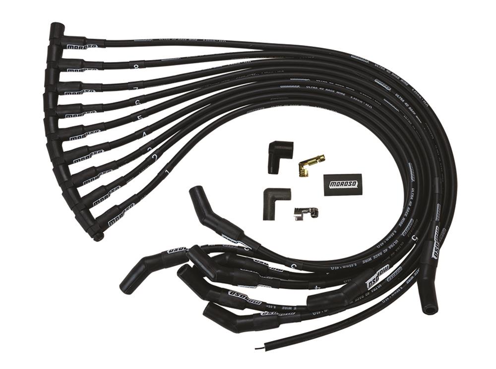 Moroso Ford 351W Ignition Wire Set - Ultra 40 - Unsleeved - HEI - Black
