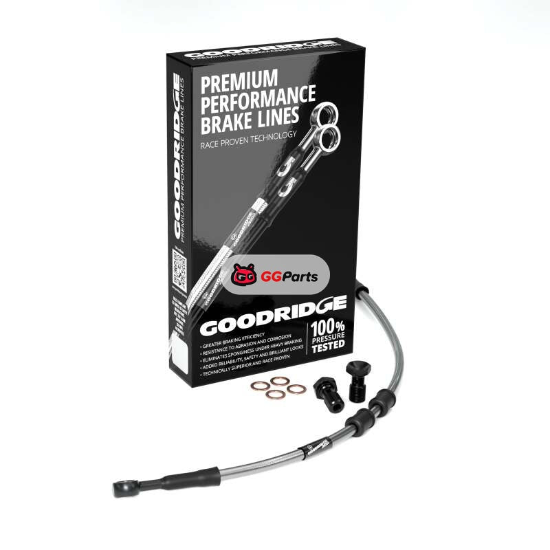 Goodridge 18-20 HD XL1200NS/XS (w/o ABS) +2in Clear Brake Line Kit w/Stainless Steel Fittings