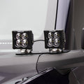 A Pillar LED Bracket Black Mild Steel Bolt-on no drilling required to mount (4) 3 Inch ZROADZ or similar style LED Pod Lights