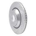 R1 Concepts Brake Rotor Drilled and Slotted Silver Fits Audi A3
