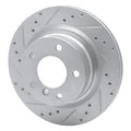 R1 08-13 BMW 128I Rear Left Drilled & Slotted Silver Brake Rotor