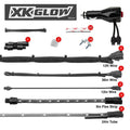 XK Glow Single Color XKGLOW UnderglowLED Accent Light Car/Truck Kit Red - 8x24In Tube + 4x8In Strip