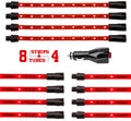 XK Glow Single Color XKGLOW UnderglowLED Accent Light Car/Truck Kit Red - 8x24In Tube + 4x8In Strip