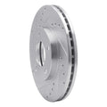 R1 94-04 Ford Mustang Front Left Drilled & Slotted Silver Brake Rotor