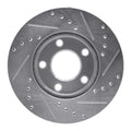 R1 94-04 Ford Mustang Front Left Drilled & Slotted Silver Brake Rotor