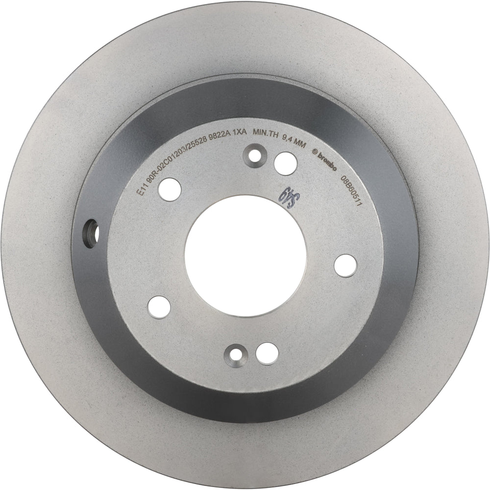 Brembo 10-17 Hyundai Santa Fe/11-15 Kia Sorento Rear Premium UV Coated OE Equivalent Rotor