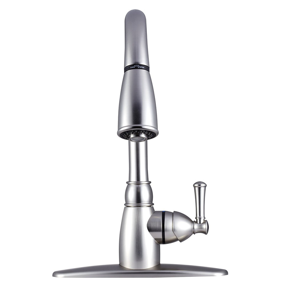 NONMETALLIC PULLDOWN RV KITCHEN FAUCET BRUSHED SATIN NICKEL