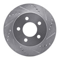 R1 99-06 Jeep TJ (Canada - See Wrangler for US) Front Right Drilled & Slotted Silver Brake Rotor