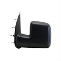 0204 FORD ECONOLINE VAN LH MANUAL FOLDAWAY OE MIRROR TEXTURED BLACK W/O PUDDLE LAMP DUAL GLASS