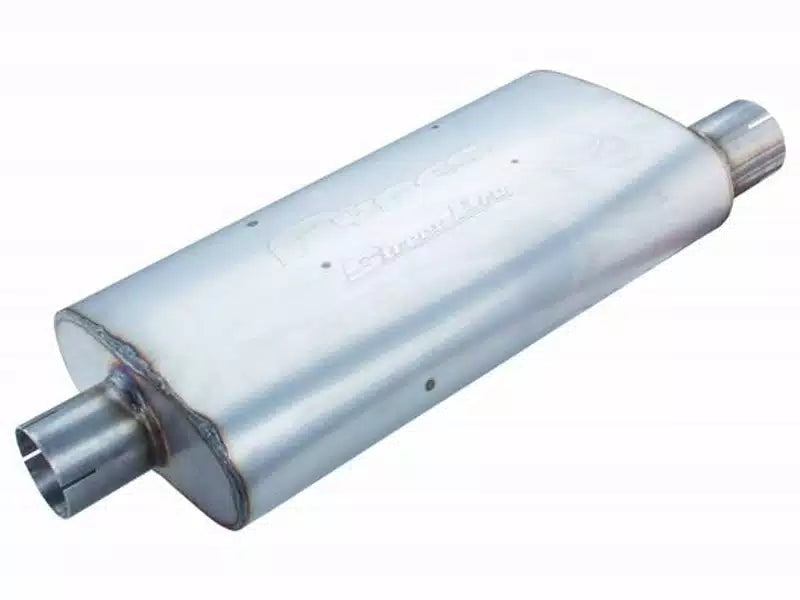 Street Pro Series Muffler 18 in 2.5 in Offset Center Hardware Not Incl Natural 409 Stainless Steel Pypes Exhaust