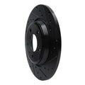 R1 09-25 Audi A4 Rear Right Drilled & Slotted Black Brake Rotor