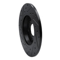 R1 09-25 Audi A4 Rear Right Drilled & Slotted Black Brake Rotor