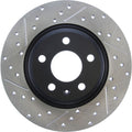 R1 09-25 Audi A4 Rear Right Drilled & Slotted Black Brake Rotor