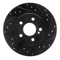 R1 08-15 Mercedes-Benz C300 Sedan Rear Right Drilled & Slotted Black Brake Rotor