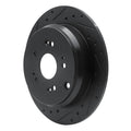 R1 2005-2018 Acura RDX Rear Left Drilled & Slotted Black Brake Rotor