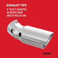 MBRP Universal Tip 6 O.D. Angled Rolled End 4 inlet 12 length
