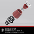 K&N Universal Oval Air Filter 12in Length x 5-1/4in Width x 3-1/4in Height