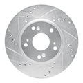 DFC 03-17 Acura ILX Front Left Drilled & Slotted Silver Brake Rotor