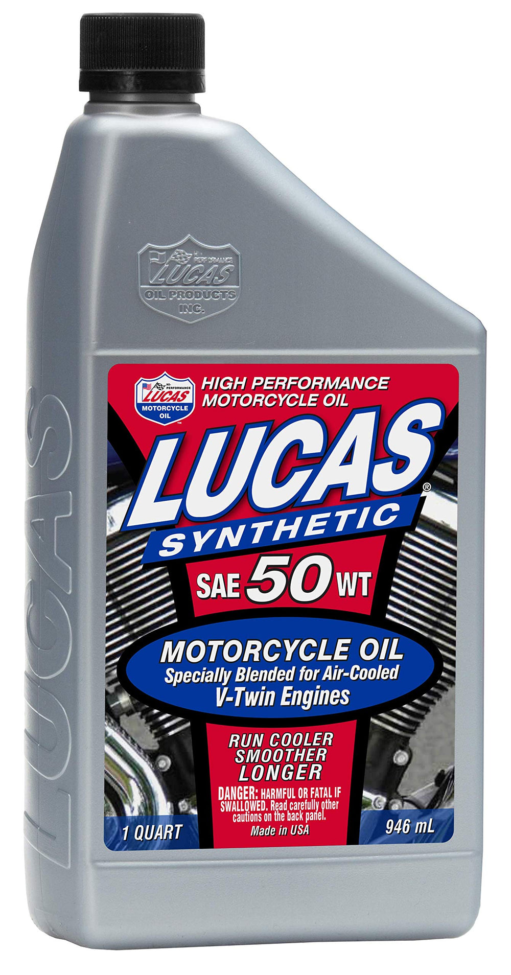 SYNTHETIC VTWIN MOTORCYCLE OIL SAE 50W 1 QT CASE OF 6