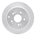 R1 05-10 Honda Odyssey Rear Left Drilled & Slotted Silver Brake Rotor