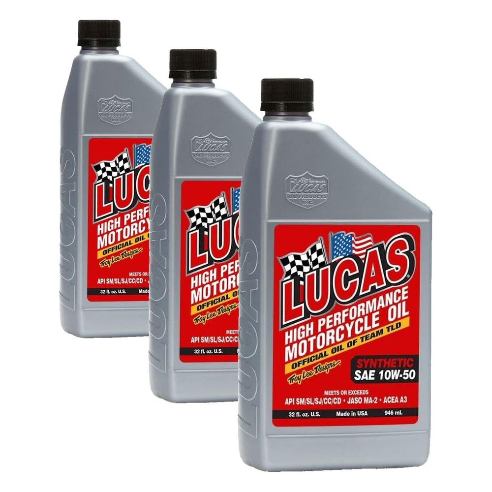 SYNTHETIC SAE 10W50 MOTORCYCLE OIL 1 QUART CASE OF 6