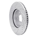 R1 13-22 Honda Accord Sedan Front Right Drilled & Slotted Silver Brake Rotor