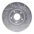 R1 13-22 Honda Accord Sedan Front Left Drilled & Slotted Silver Brake Rotor