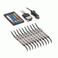 RGB LED 10 STRIP KIT W 2 REMOTE TYPES