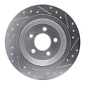 DFC 15-23 Ford Mustang Rear Left Drilled & Slotted Silver Brake Rotor