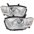 HEADLIGHTS CHROME HOUSING CLEAR LENS WITH AMBER REFLECTOR - NO BULBS INCLUDED