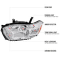 HEADLIGHTS CHROME HOUSING CLEAR LENS WITH AMBER REFLECTOR - NO BULBS INCLUDED