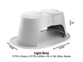 WeatherTech Pet Feeding System Double High 64oz 10in. Poly Bowl - Light Grey