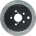 R1 08-15 Subaru Outback Rear Right Drilled & Slotted Black Brake Rotor
