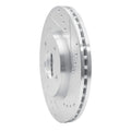 R1 13-19 Nissan SENTRA Front Right Drilled & Slotted Silver Brake Rotor