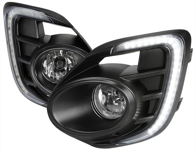 CLEAR LENS FOG LIGHTS WITH LED DAYTIME RUNNING LIGHTS