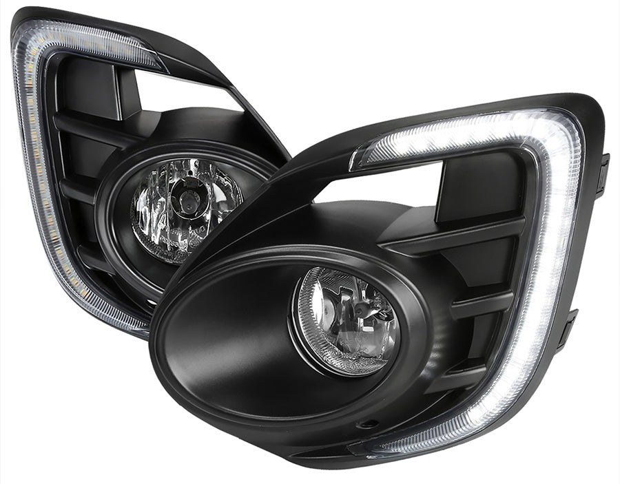 CLEAR LENS FOG LIGHTS WITH LED DAYTIME RUNNING LIGHTS